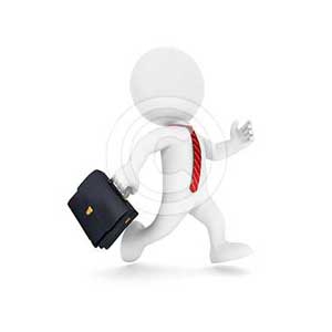 3d white people businessman running