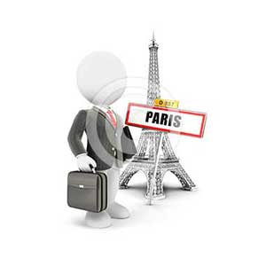 3d white people businessman in Paris