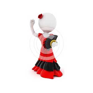 3d white people flamenco dancer
